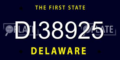 DI38925 Delaware License Plate