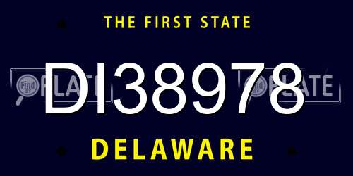 DI38978 Delaware License Plate