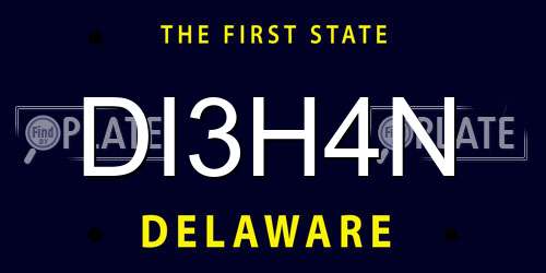 DI3H4N Delaware License Plate