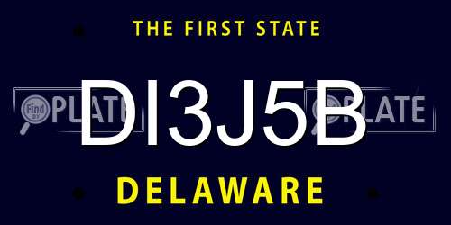 DI3J5B Delaware License Plate