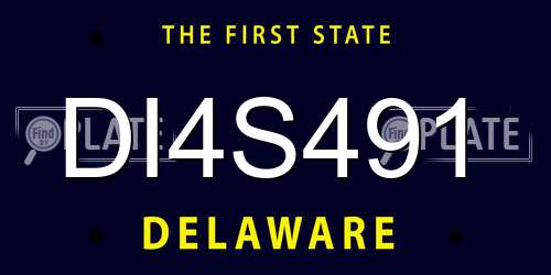 DI4S491 Delaware License Plate