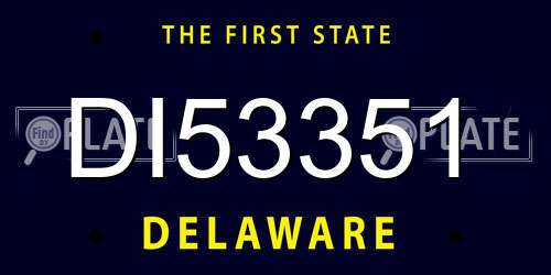 DI53351 Delaware License Plate