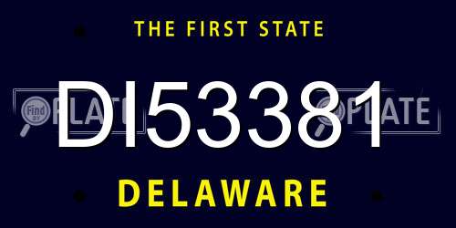 DI53381 Delaware License Plate