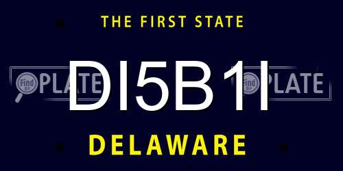 DI5B1I Delaware License Plate