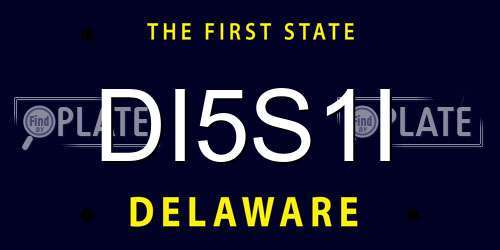 DI5S1I Delaware License Plate