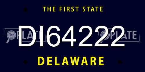 DI64222 Delaware License Plate