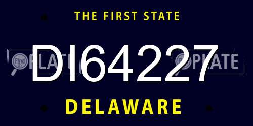 DI64227 Delaware License Plate
