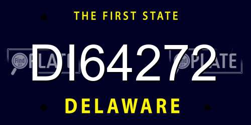 DI64272 Delaware License Plate