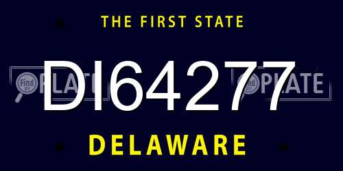 DI64277 Delaware License Plate