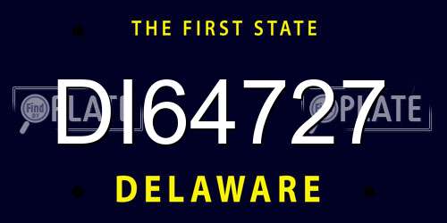 DI64727 Delaware License Plate
