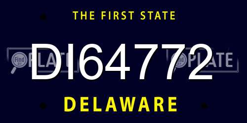 DI64772 Delaware License Plate