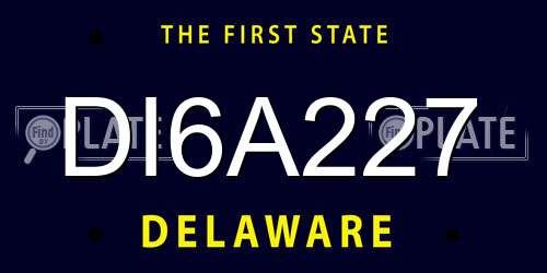 DI6A227 Delaware License Plate