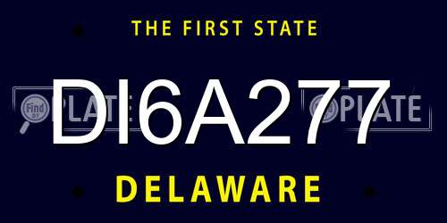 DI6A277 Delaware License Plate