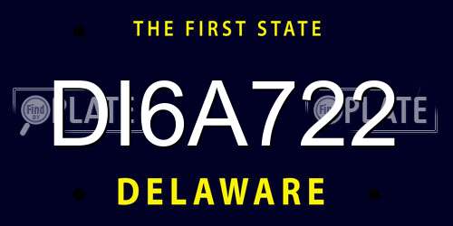 DI6A722 Delaware License Plate