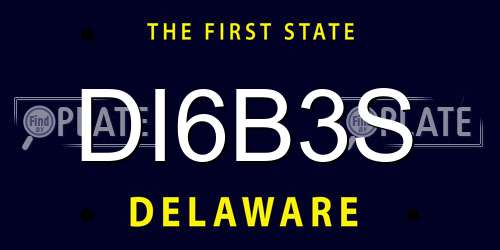 DI6B3S Delaware License Plate