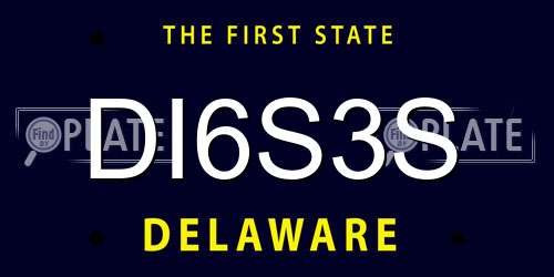 DI6S3S Delaware License Plate