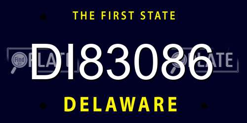 DI83086 Delaware License Plate