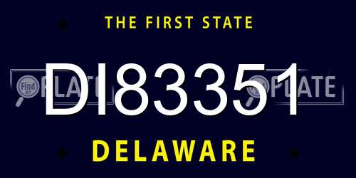 DI83351 Delaware License Plate