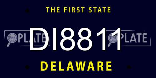DI8811 Delaware License Plate
