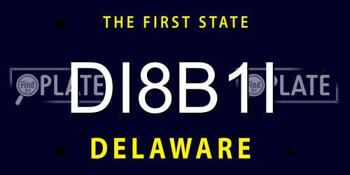 DI8B1I Delaware License Plate