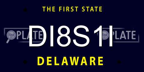 DI8S1I Delaware License Plate