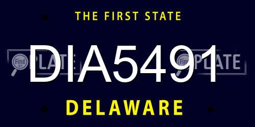 DIA5491 Delaware License Plate
