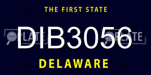 DIB3056 Delaware License Plate