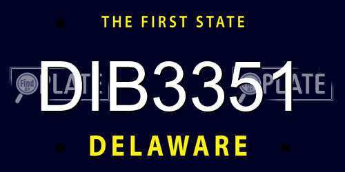 DIB3351 Delaware License Plate