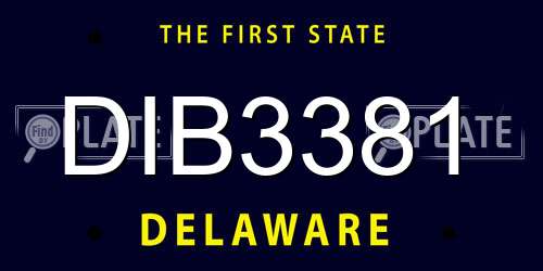 DIB3381 Delaware License Plate