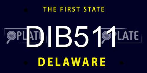 DIB511 Delaware License Plate