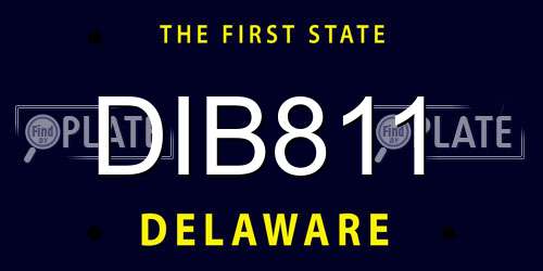 DIB811 Delaware License Plate