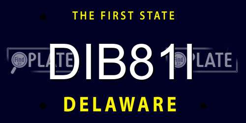 DIB81I Delaware License Plate