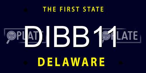 DIBB11 Delaware License Plate