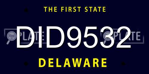 DID9532 Delaware License Plate