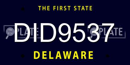 DID9537 Delaware License Plate