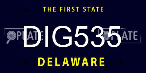 DIG535 Delaware License Plate