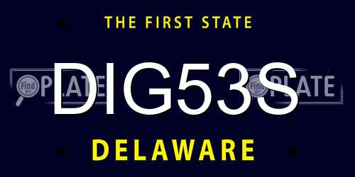 DIG53S Delaware License Plate
