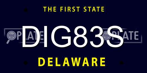 DIG83S Delaware License Plate