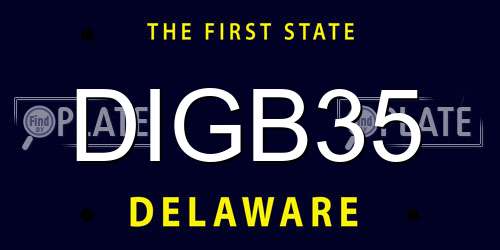 DIGB35 Delaware License Plate