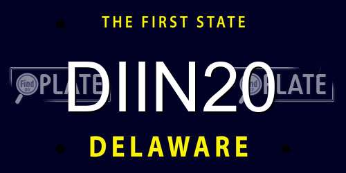 DIIN20 Delaware License Plate