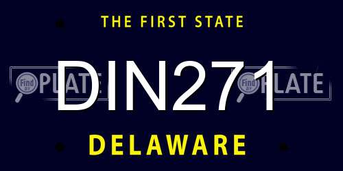 DIN271 Delaware License Plate