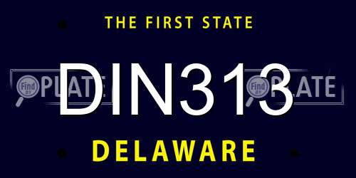 DIN313 Delaware License Plate