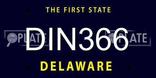 DIN366 Delaware License Plate