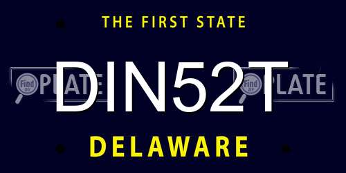 DIN52T Delaware License Plate