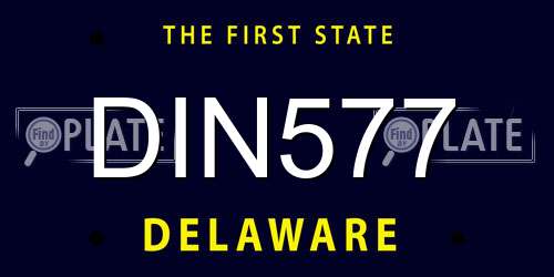 DIN577 Delaware License Plate