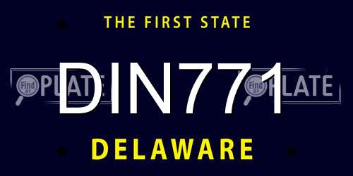 DIN771 Delaware License Plate