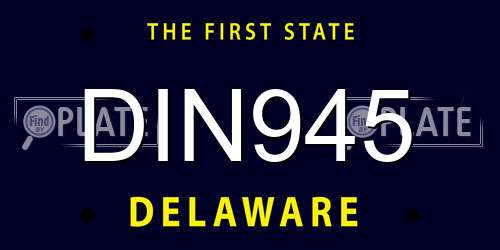 DIN945 Delaware License Plate