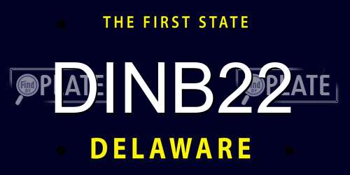 DINB22 Delaware License Plate
