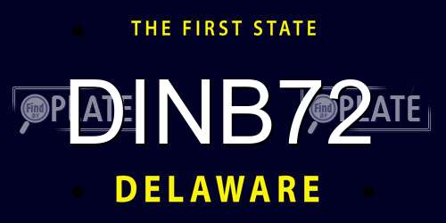 DINB72 Delaware License Plate
