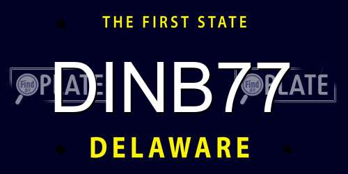 DINB77 Delaware License Plate